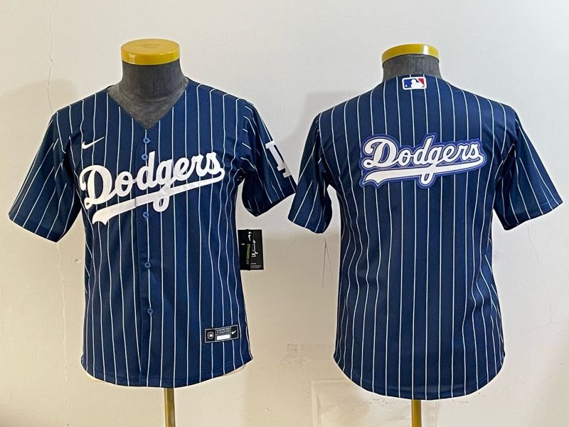 Youth 2026 Los Angeles Dodgers Blank Drak Blue Stripe Game Nike MLB Jersey style 001